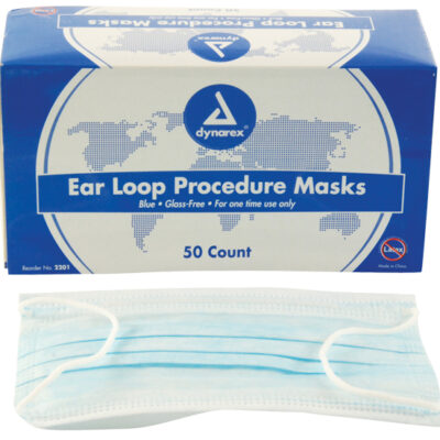 3 PLY Disposable Face Mask with Ear Loops & Adjustable Nose Clip, 50/Box