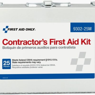 First Aid Kit Portable with Metal Case, 25 Persons